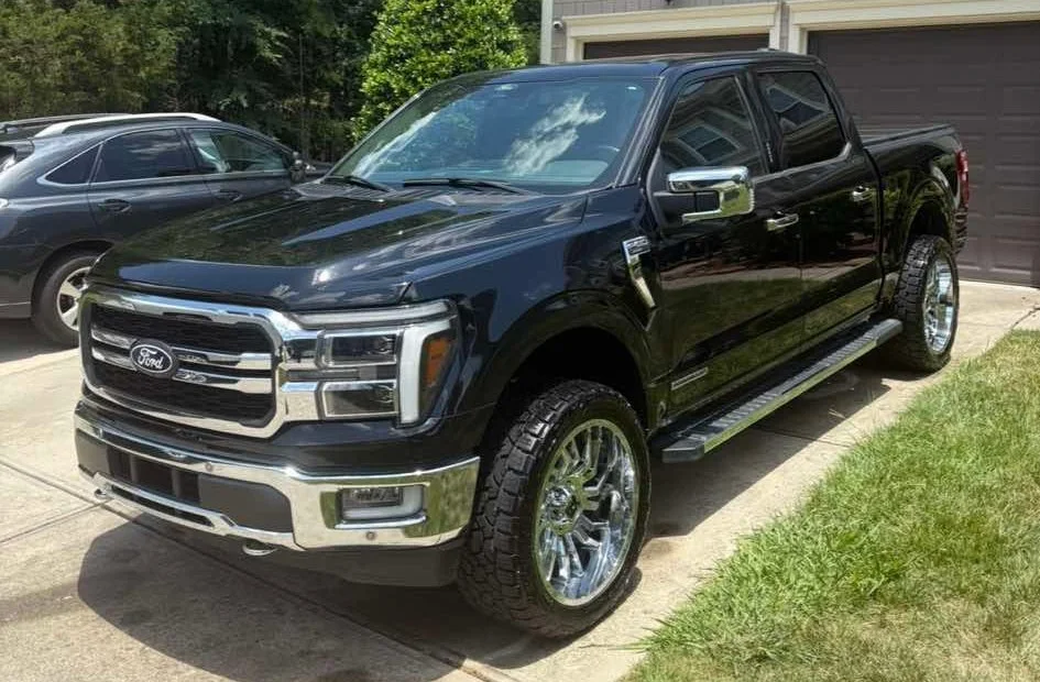 Freshly detailed black Ford F-150